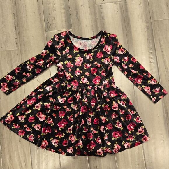 The Children's Place Velvet Floral Dress - Picture 2 of 5